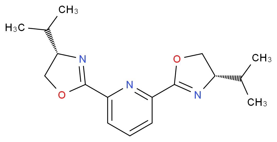 2,6-bis[(4S)-4-(propan-2-yl)-4,5-dihydro-1,3-oxazol-2-yl]pyridine_分子结构_CAS_118949-61-4