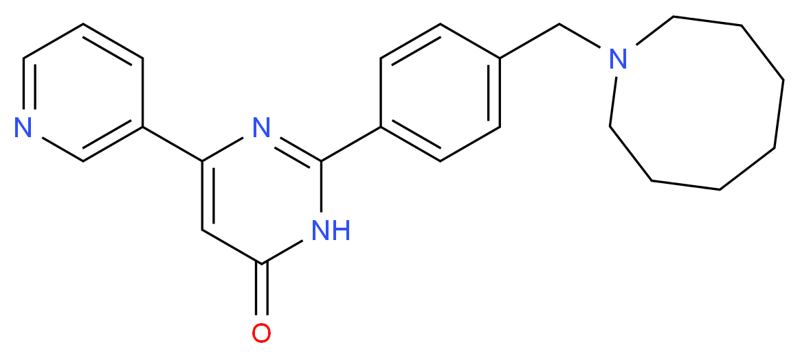 2-[4-(azocan-1-ylmethyl)phenyl]-6-pyridin-3-ylpyrimidin-4(3H)-one_分子结构_CAS_)