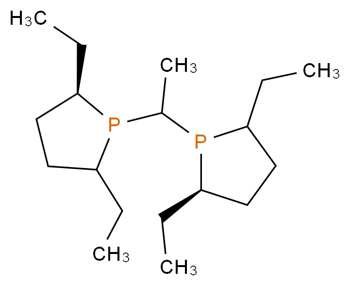 (2R)-1-{1-[(2R)-2,5-diethylphospholan-1-yl]ethyl}-2,5-diethylphospholane_分子结构_CAS_136705-62-9