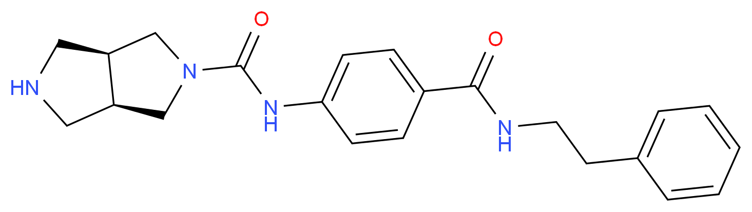 (3aR*,6aS*)-N-(4-{[(2-phenylethyl)amino]carbonyl}phenyl)hexahydropyrrolo[3,4-c]pyrrole-2(1H)-carboxamide_分子结构_CAS_)