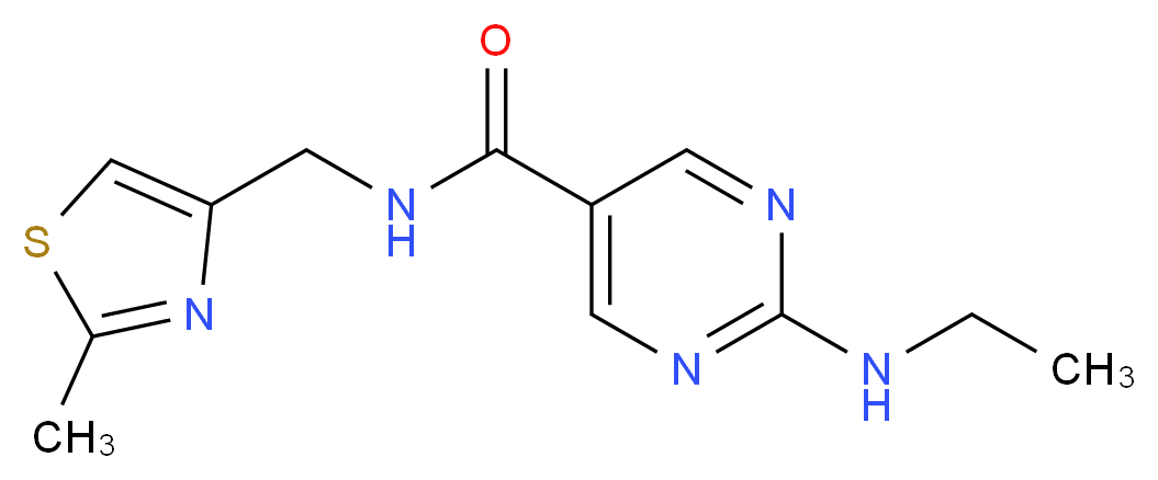 2-(ethylamino)-N-[(2-methyl-1,3-thiazol-4-yl)methyl]pyrimidine-5-carboxamide_分子结构_CAS_)