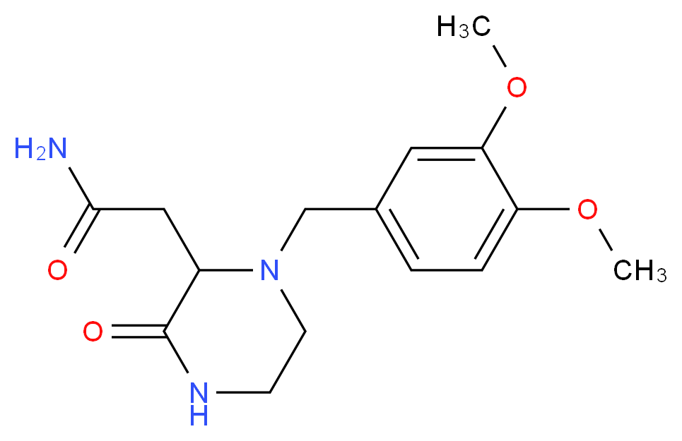 2-[1-(3,4-dimethoxybenzyl)-3-oxo-2-piperazinyl]acetamide_分子结构_CAS_)