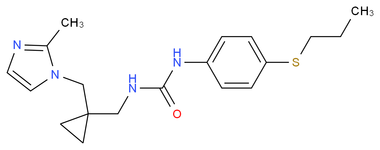N-({1-[(2-methyl-1H-imidazol-1-yl)methyl]cyclopropyl}methyl)-N'-[4-(propylthio)phenyl]urea_分子结构_CAS_)