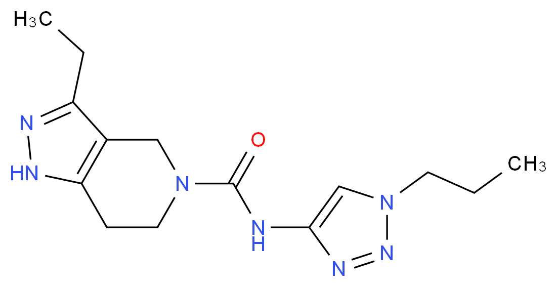 3-ethyl-N-(1-propyl-1H-1,2,3-triazol-4-yl)-1,4,6,7-tetrahydro-5H-pyrazolo[4,3-c]pyridine-5-carboxamide_分子结构_CAS_)