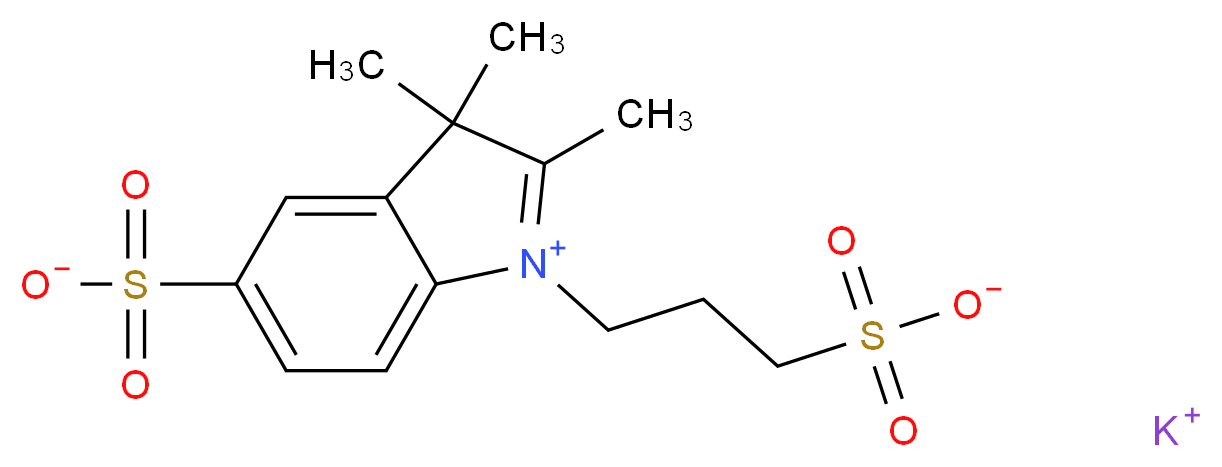 2,3,3-Trimethyl-1-(3-sulfonatopropyl)-indolinium-5-sulfonic Acid, Potassium Salt_分子结构_CAS_427882-78-8)