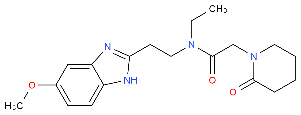 N-ethyl-N-[2-(5-methoxy-1H-benzimidazol-2-yl)ethyl]-2-(2-oxopiperidin-1-yl)acetamide_分子结构_CAS_)