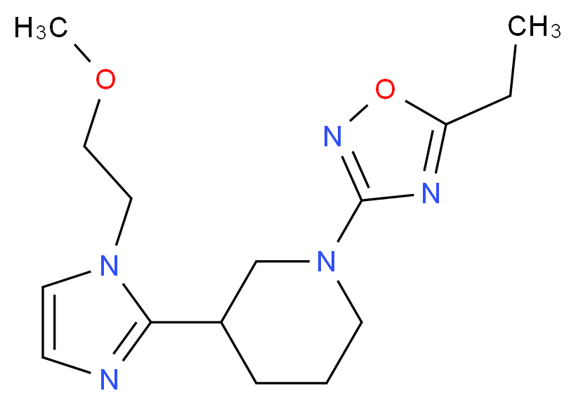 1-(5-ethyl-1,2,4-oxadiazol-3-yl)-3-[1-(2-methoxyethyl)-1H-imidazol-2-yl]piperidine_分子结构_CAS_)