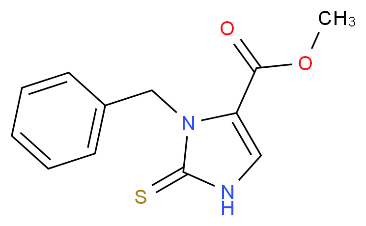 Methyl 3-benzyl-2-thioxo-2,3-dihydro-1H-imidazole-4-carboxylate_分子结构_CAS_76075-15-5)