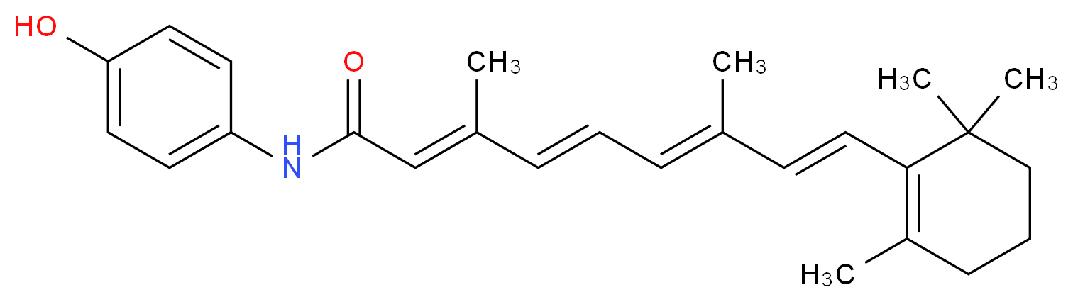 (2E,4E,6E,8E)-N-(4-hydroxyphenyl)-3,7-dimethyl-9-(2,6,6-trimethylcyclohex-1-en-1-yl)nona-2,4,6,8-tetraenamide_分子结构_CAS_65646-68-6