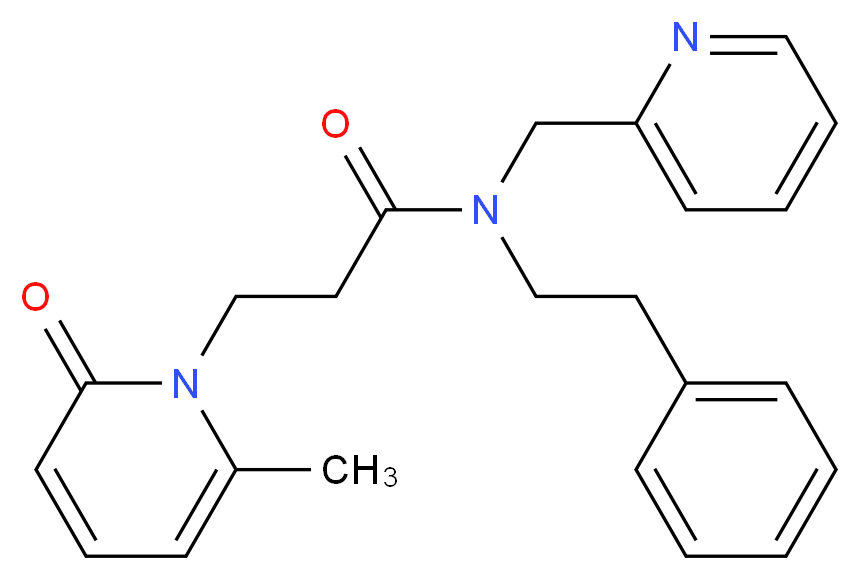 3-(6-methyl-2-oxopyridin-1(2H)-yl)-N-(2-phenylethyl)-N-(pyridin-2-ylmethyl)propanamide_分子结构_CAS_)