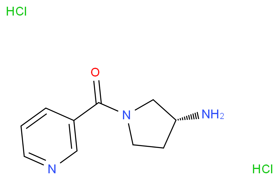 [(3R)-3-Aminopyrrolidin-1-yl](pyridin-3-yl)methanone dihydrochloride_分子结构_CAS_)