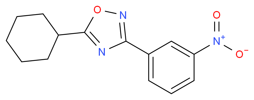 5-Cyclohexyl-3-(3-nitrophenyl)-1,2,4-oxadiazole_分子结构_CAS_442571-86-0)