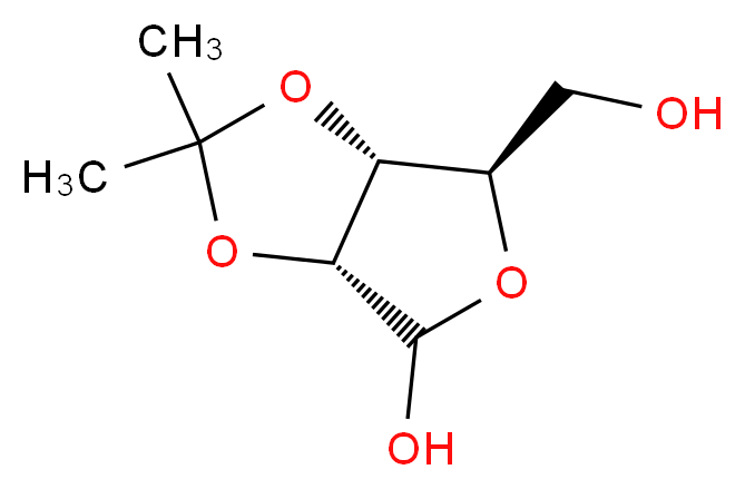 (3aR,6R,6aR)-6-(hydroxymethyl)-2,2-dimethyl-tetrahydro-2H-furo[3,4-d][1,3]dioxol-4-ol_分子结构_CAS_13199-25-2