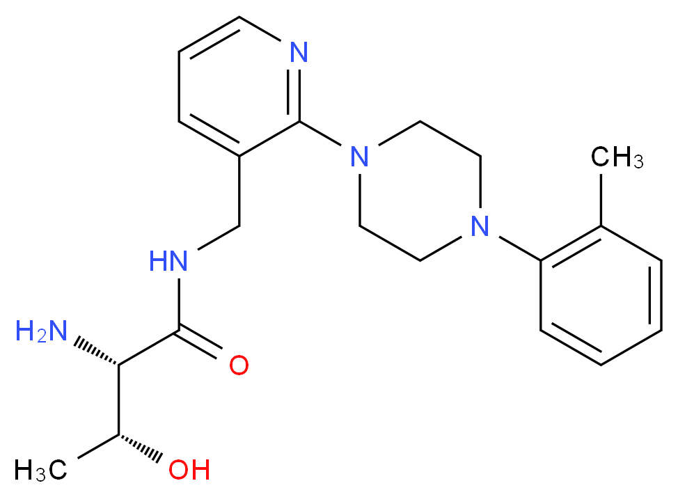 N~1~-({2-[4-(2-methylphenyl)piperazin-1-yl]pyridin-3-yl}methyl)-L-threoninamide_分子结构_CAS_)