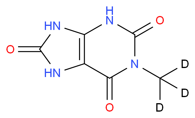 1-(<sup>2</sup>H<sub>3</sub>)methyl-2,3,6,7,8,9-hexahydro-1H-purine-2,6,8-trione_分子结构_CAS_1189480-64-5