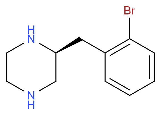 (2S)-2-[(2-bromophenyl)methyl]piperazine_分子结构_CAS_1240588-40-2