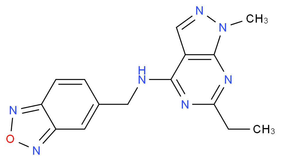 N-(2,1,3-benzoxadiazol-5-ylmethyl)-6-ethyl-1-methyl-1H-pyrazolo[3,4-d]pyrimidin-4-amine_分子结构_CAS_)