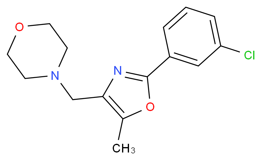 4-{[2-(3-chlorophenyl)-5-methyl-1,3-oxazol-4-yl]methyl}morpholine_分子结构_CAS_)