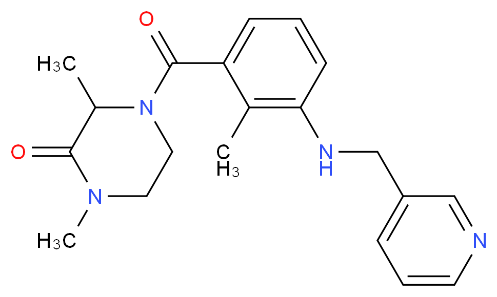 1,3-dimethyl-4-{2-methyl-3-[(pyridin-3-ylmethyl)amino]benzoyl}piperazin-2-one_分子结构_CAS_)
