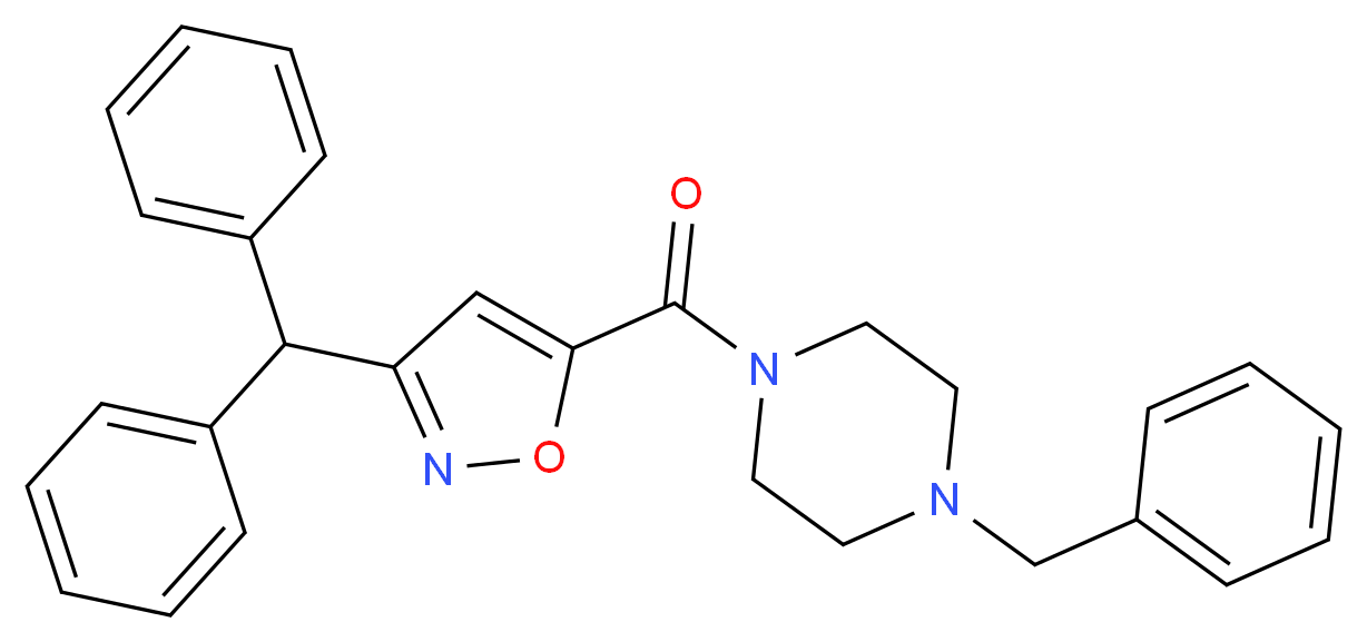 1-benzyl-4-{[3-(diphenylmethyl)-5-isoxazolyl]carbonyl}piperazine_分子结构_CAS_)
