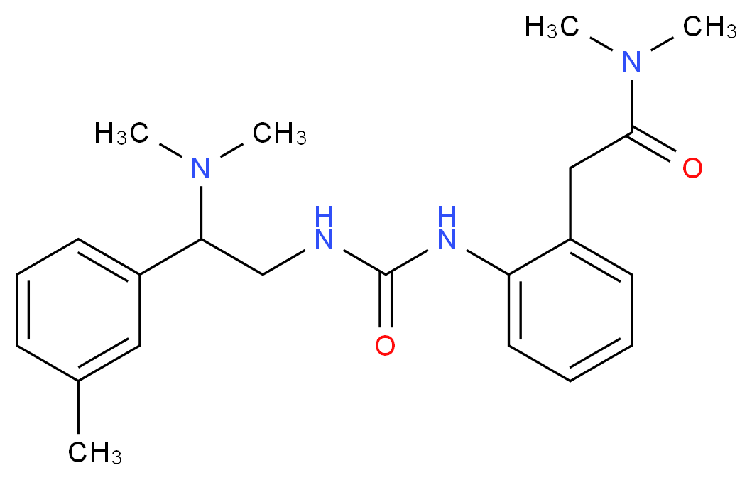 2-{2-[({[2-(dimethylamino)-2-(3-methylphenyl)ethyl]amino}carbonyl)amino]phenyl}-N,N-dimethylacetamide_分子结构_CAS_)