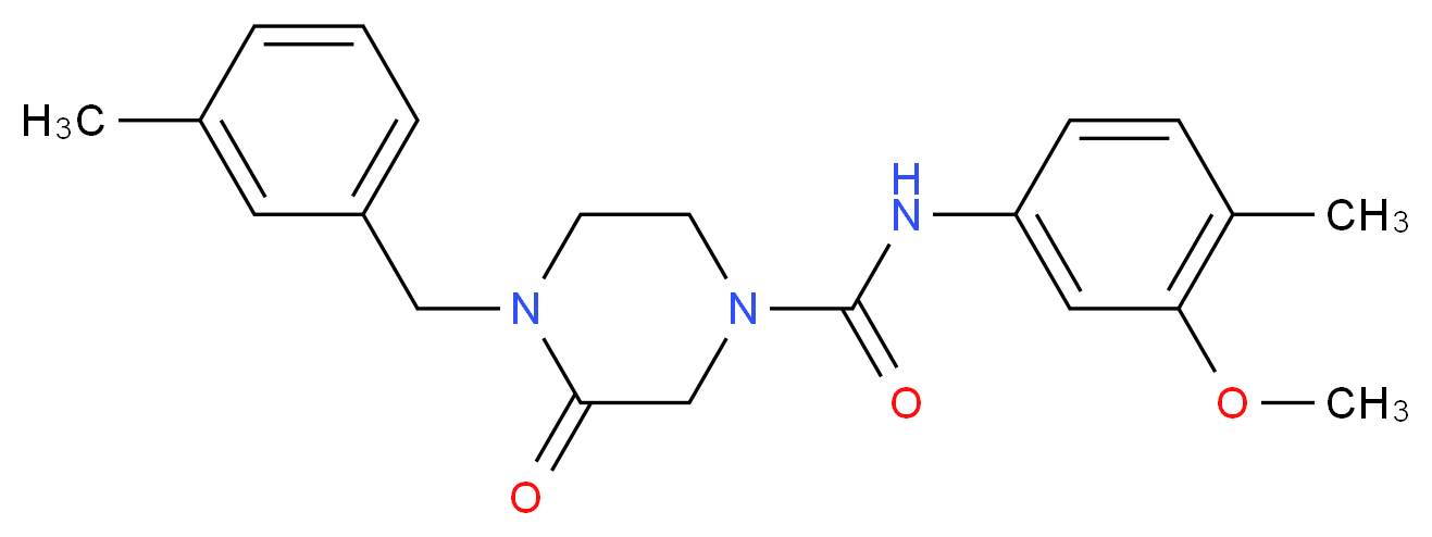 N-(3-methoxy-4-methylphenyl)-4-(3-methylbenzyl)-3-oxopiperazine-1-carboxamide_分子结构_CAS_)