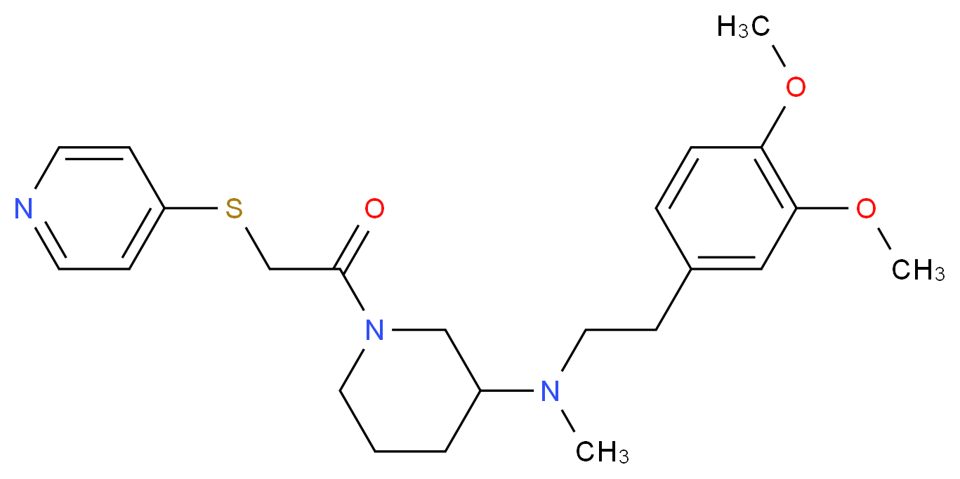 N-[2-(3,4-dimethoxyphenyl)ethyl]-N-methyl-1-[(4-pyridinylthio)acetyl]-3-piperidinamine_分子结构_CAS_)