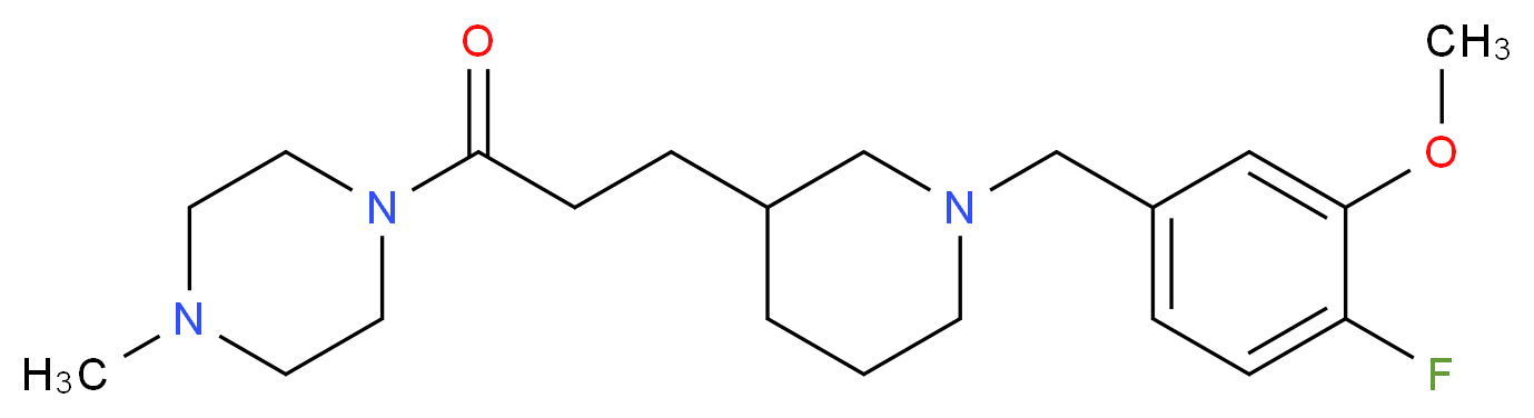 1-{3-[1-(4-fluoro-3-methoxybenzyl)-3-piperidinyl]propanoyl}-4-methylpiperazine_分子结构_CAS_)