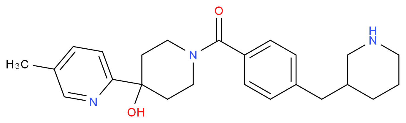 4-(5-methyl-2-pyridinyl)-1-[4-(3-piperidinylmethyl)benzoyl]-4-piperidinol_分子结构_CAS_)