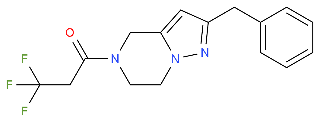 2-benzyl-5-(3,3,3-trifluoropropanoyl)-4,5,6,7-tetrahydropyrazolo[1,5-a]pyrazine_分子结构_CAS_)