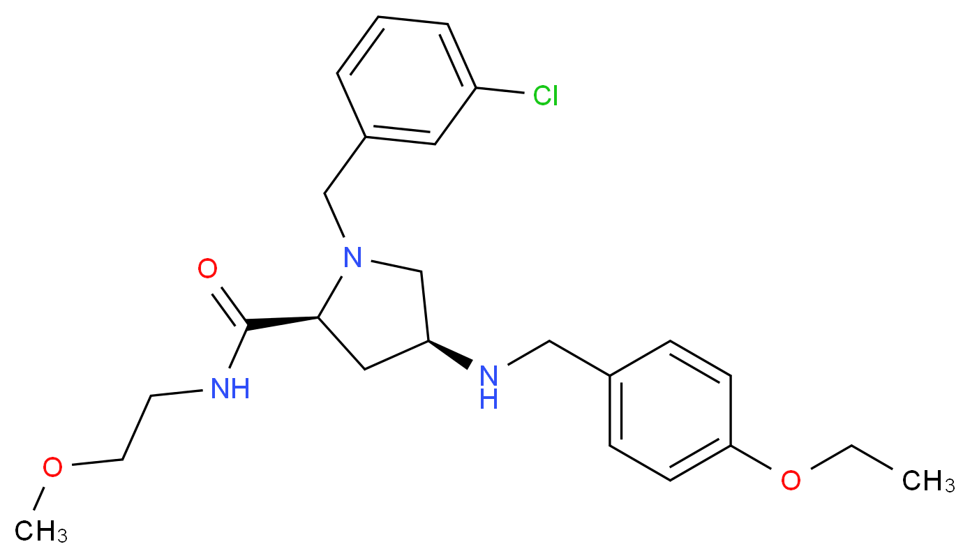 (4S)-1-(3-chlorobenzyl)-4-[(4-ethoxybenzyl)amino]-N-(2-methoxyethyl)-L-prolinamide_分子结构_CAS_)