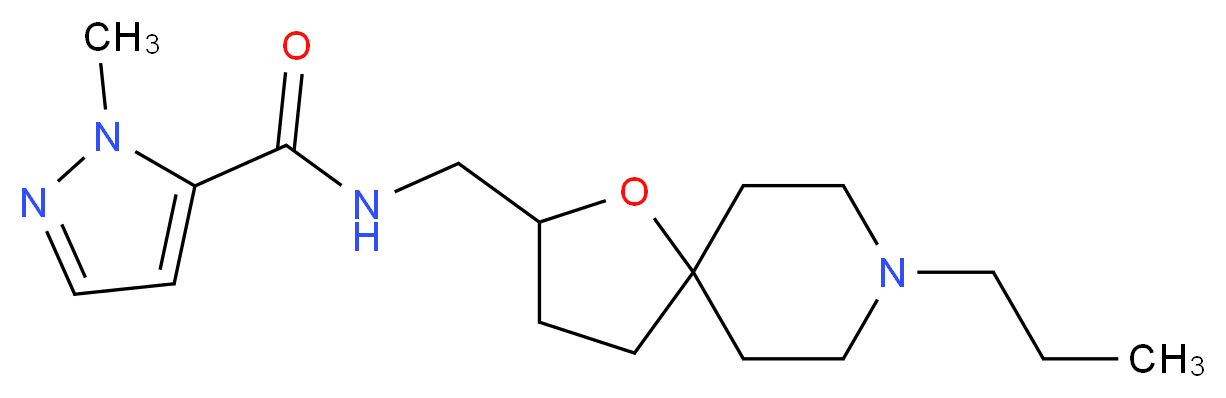 1-methyl-N-[(8-propyl-1-oxa-8-azaspiro[4.5]dec-2-yl)methyl]-1H-pyrazole-5-carboxamide_分子结构_CAS_)