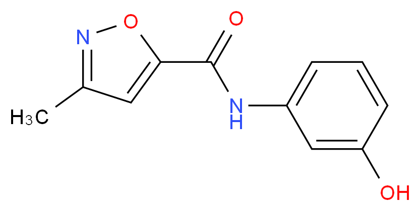 N-(3-hydroxyphenyl)-3-methyl-1,2-oxazole-5-carboxamide_分子结构_CAS_64384-94-7