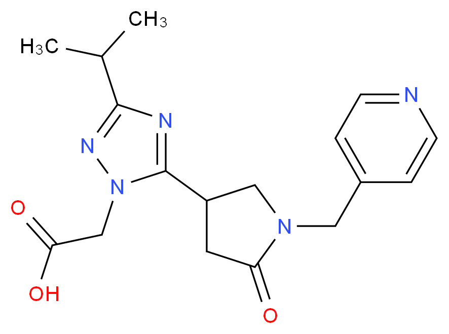 {3-isopropyl-5-[5-oxo-1-(pyridin-4-ylmethyl)pyrrolidin-3-yl]-1H-1,2,4-triazol-1-yl}acetic acid_分子结构_CAS_)