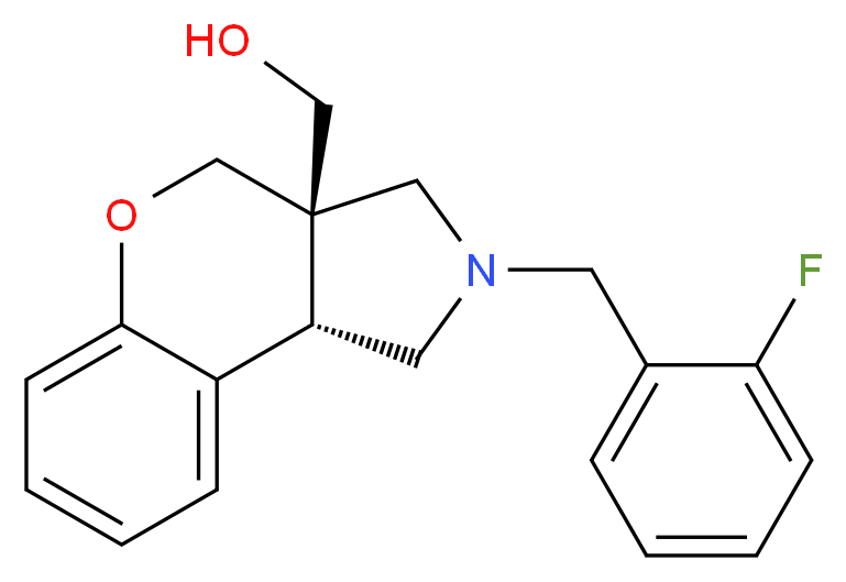 [(3aS*,9bS*)-2-(2-fluorobenzyl)-1,2,3,9b-tetrahydrochromeno[3,4-c]pyrrol-3a(4H)-yl]methanol_分子结构_CAS_)