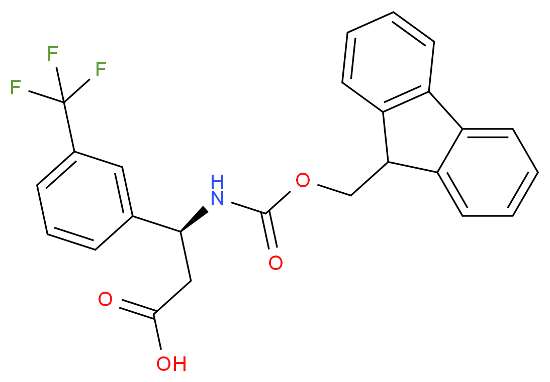 (3S)-3-({[(9H-fluoren-9-yl)methoxy]carbonyl}amino)-3-[3-(trifluoromethyl)phenyl]propanoic acid_分子结构_CAS_507472-20-0