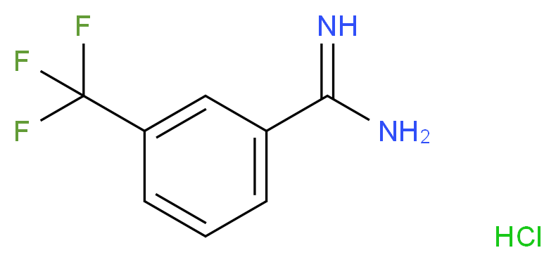 3-(Trifluoromethyl)benzene-1-carboximidamide hydrochloride_分子结构_CAS_62980-03-4)