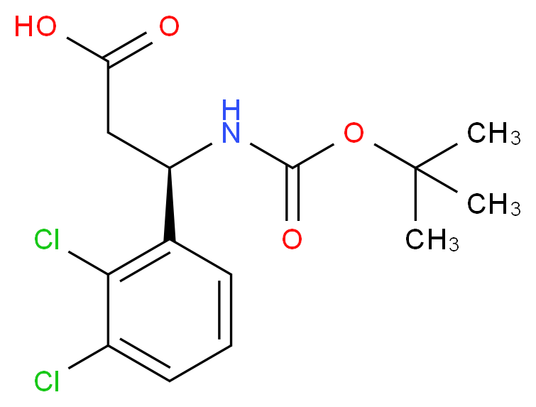 BOC-(R)-3-AMINO-3-(2,3-DICHLORO-PHENYL)-PROPIONIC ACID_分子结构_CAS_500788-91-0)