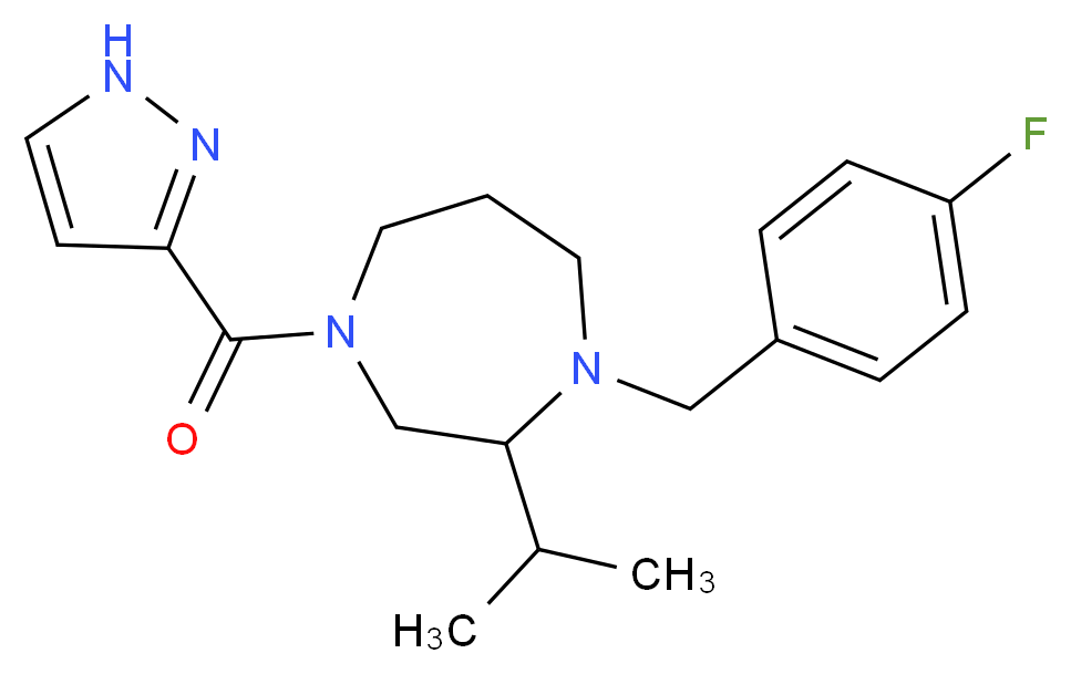 1-(4-fluorobenzyl)-2-isopropyl-4-(1H-pyrazol-3-ylcarbonyl)-1,4-diazepane_分子结构_CAS_)