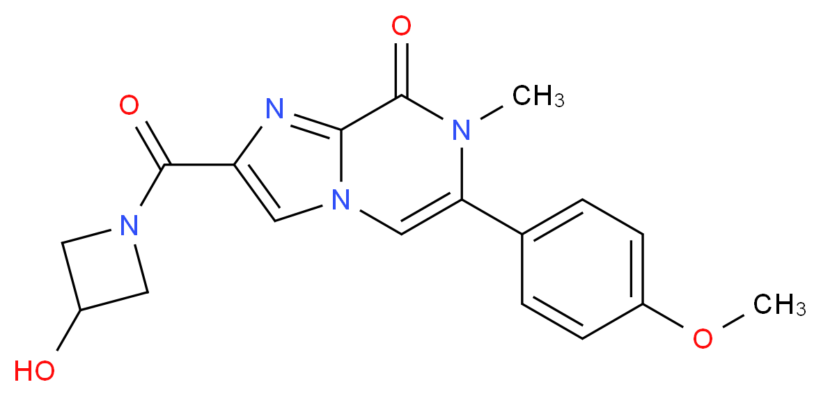 2-[(3-hydroxyazetidin-1-yl)carbonyl]-6-(4-methoxyphenyl)-7-methylimidazo[1,2-a]pyrazin-8(7H)-one_分子结构_CAS_)