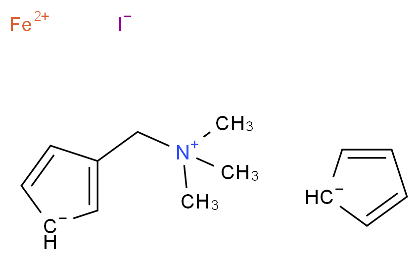 λ<sup>2</sup>-iron(2+) ion 3-[(trimethylazaniumyl)methyl]cyclopenta-2,4-dien-1-ide cyclopenta-2,4-dien-1-ide iodide_分子结构_CAS_12086-40-7