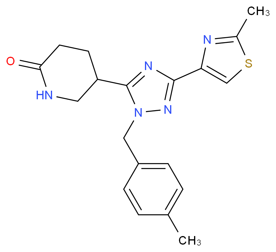 5-[1-(4-methylbenzyl)-3-(2-methyl-1,3-thiazol-4-yl)-1H-1,2,4-triazol-5-yl]piperidin-2-one_分子结构_CAS_)