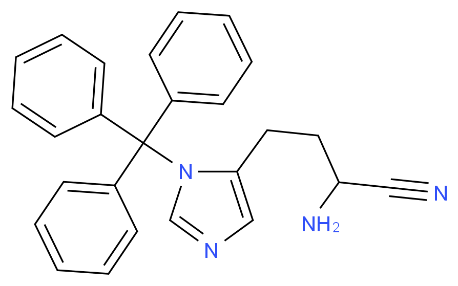 2-amino-4-[1-(triphenylmethyl)-1H-imidazol-5-yl]butanenitrile_分子结构_CAS_268548-74-9