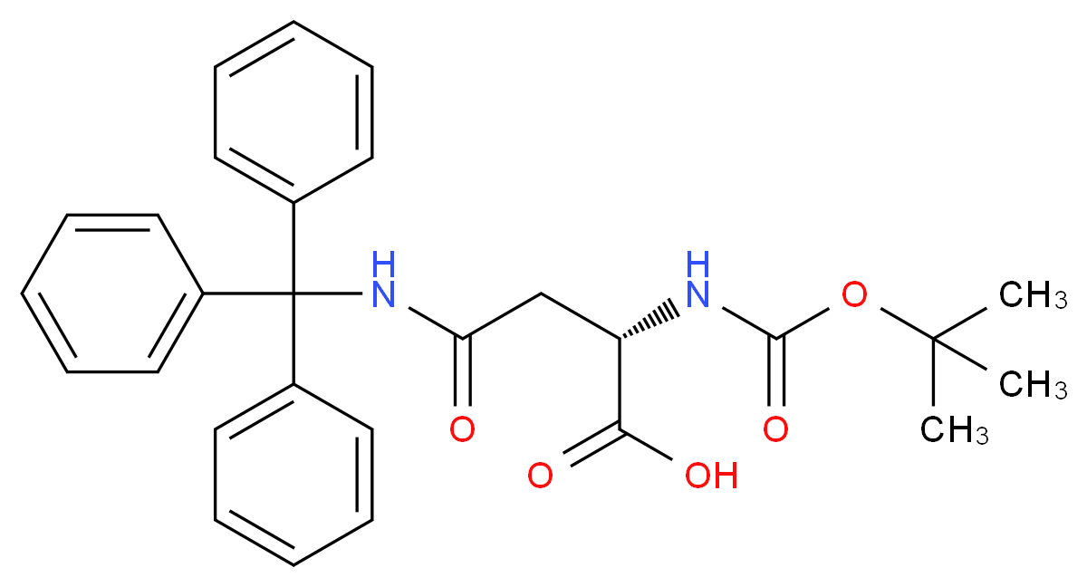 Boc-Asn(Trt)-OH_分子结构_CAS_132388-68-2)