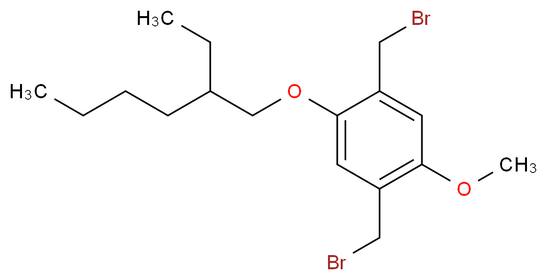 1,4-bis(bromomethyl)-2-[(2-ethylhexyl)oxy]-5-methoxybenzene_分子结构_CAS_209625-37-6