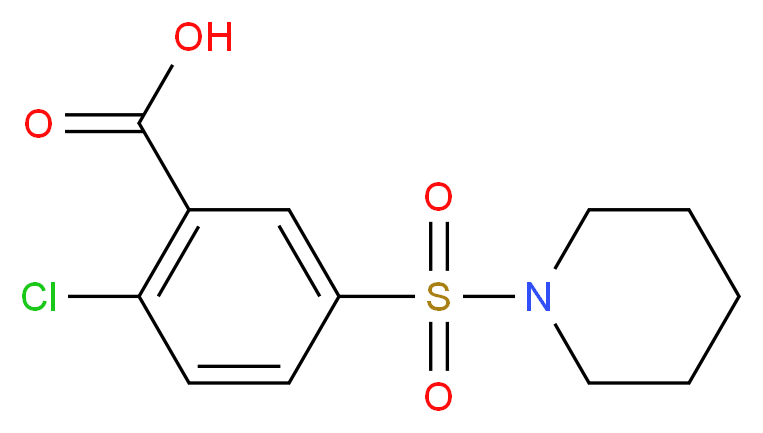 2-Chloro-5-(piperidine-1-sulfonyl)-benzoic acid_分子结构_CAS_109029-95-0)