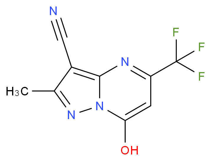 7-Hydroxy-2-methyl-5-(trifluoromethyl)pyrazolo-[1,5-a]pyrimidine-3-carbonitrile_分子结构_CAS_)
