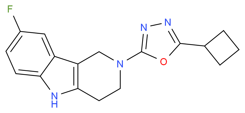 2-(5-cyclobutyl-1,3,4-oxadiazol-2-yl)-8-fluoro-2,3,4,5-tetrahydro-1H-pyrido[4,3-b]indole_分子结构_CAS_)