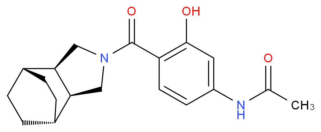 N-{4-[(1R*,2R*,6S*,7S*)-4-azatricyclo[5.2.2.0~2,6~]undec-4-ylcarbonyl]-3-hydroxyphenyl}acetamide_分子结构_CAS_)