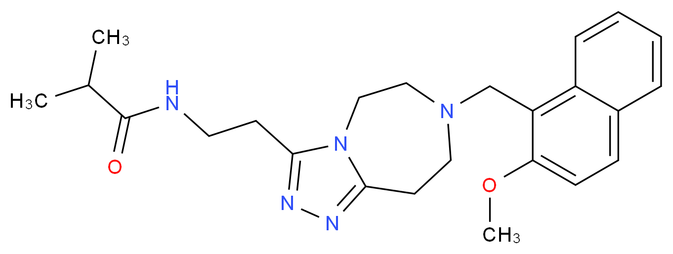 N-(2-{7-[(2-methoxy-1-naphthyl)methyl]-6,7,8,9-tetrahydro-5H-[1,2,4]triazolo[4,3-d][1,4]diazepin-3-yl}ethyl)-2-methylpropanamide_分子结构_CAS_)